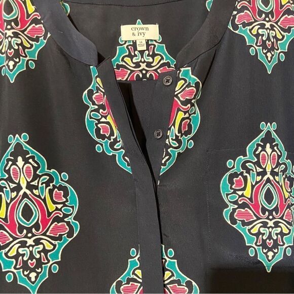 Crown & Ivy Navy Blue Medallion Dress - Picture 8 of 9